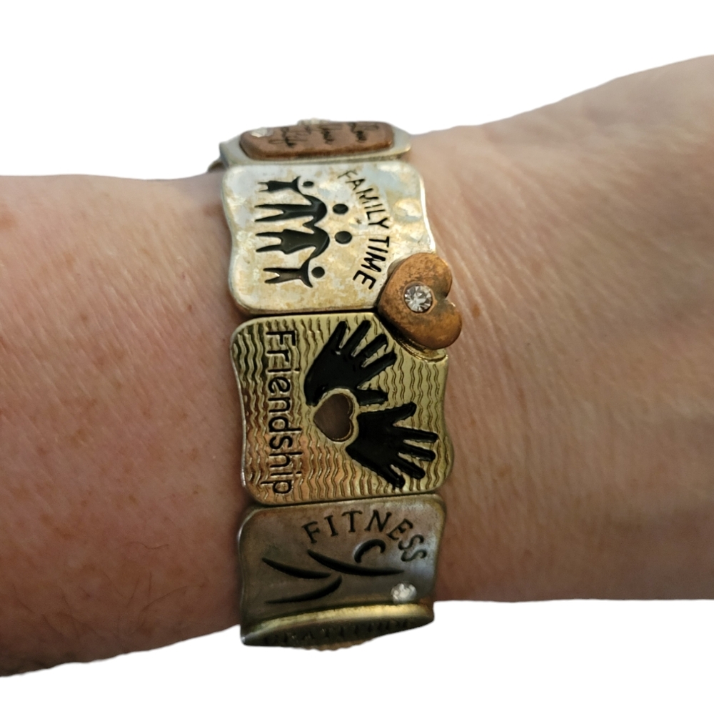 Multi Charm Inspirational Stretch Bracelet